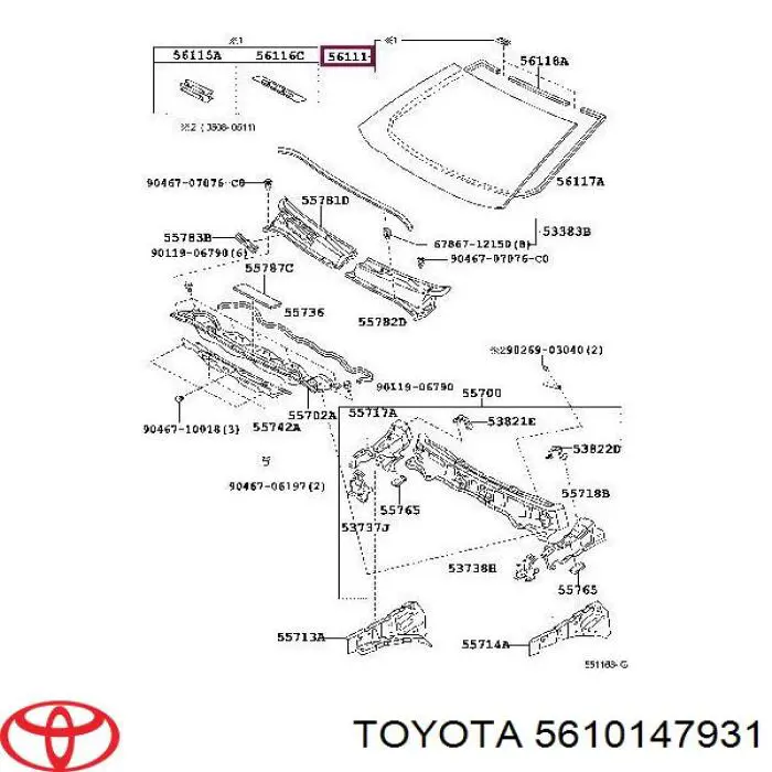 Szyba przednia do Toyota Prius  NHW20