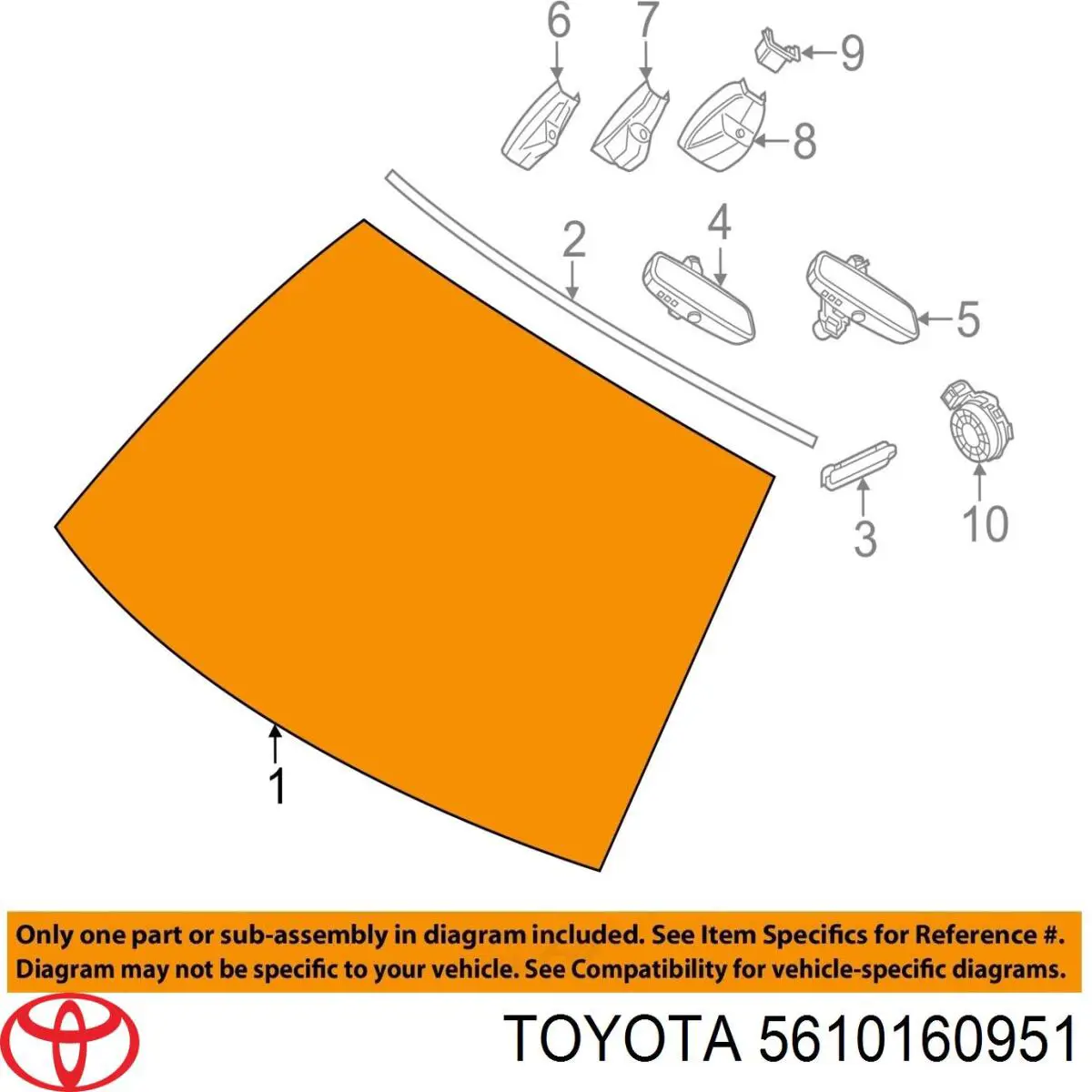 Szyba przednia Toyota 5610160951 cena, od 466,67 USD