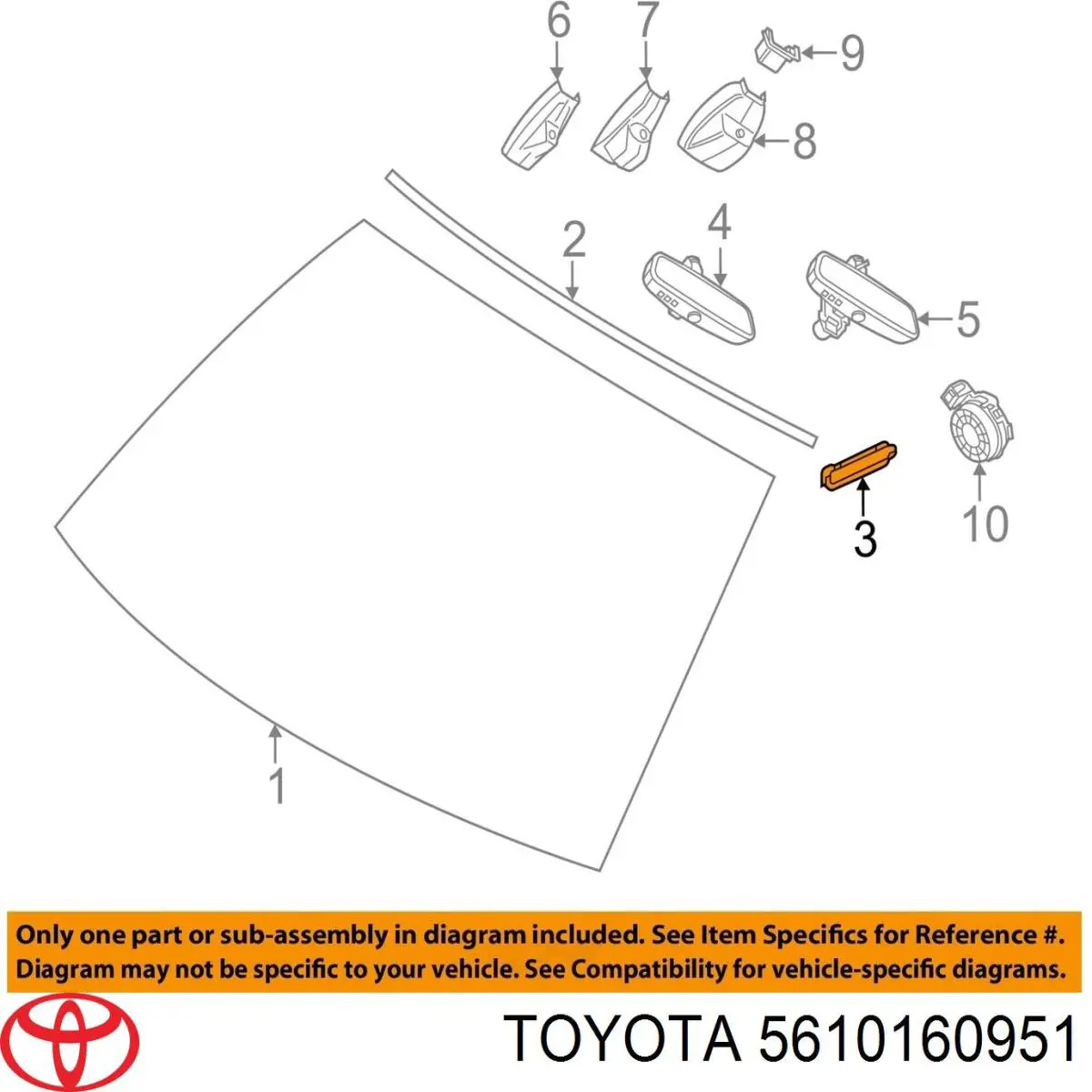 5610160951 Toyota Szyba przednia