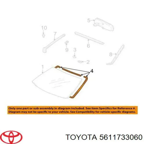 Uszczelka szyby przedniej Toyota Camry V sedana (V30) (2001 - 2006) cena, od 55,92 USD