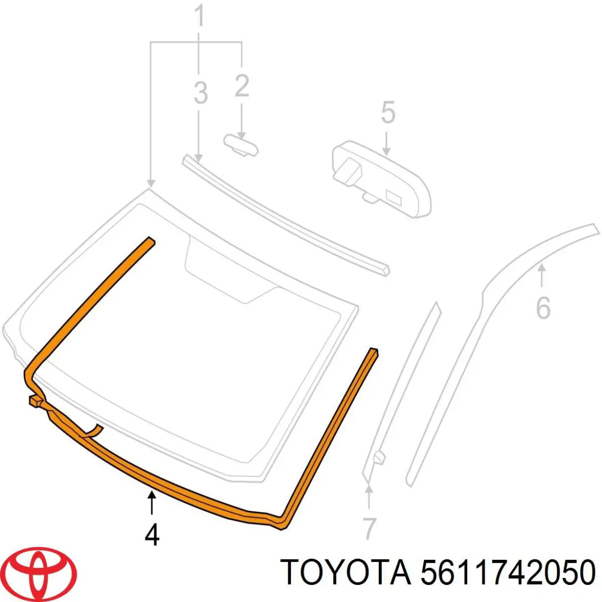 Uszczelka szyby przedniej do Toyota RAV4 III A3