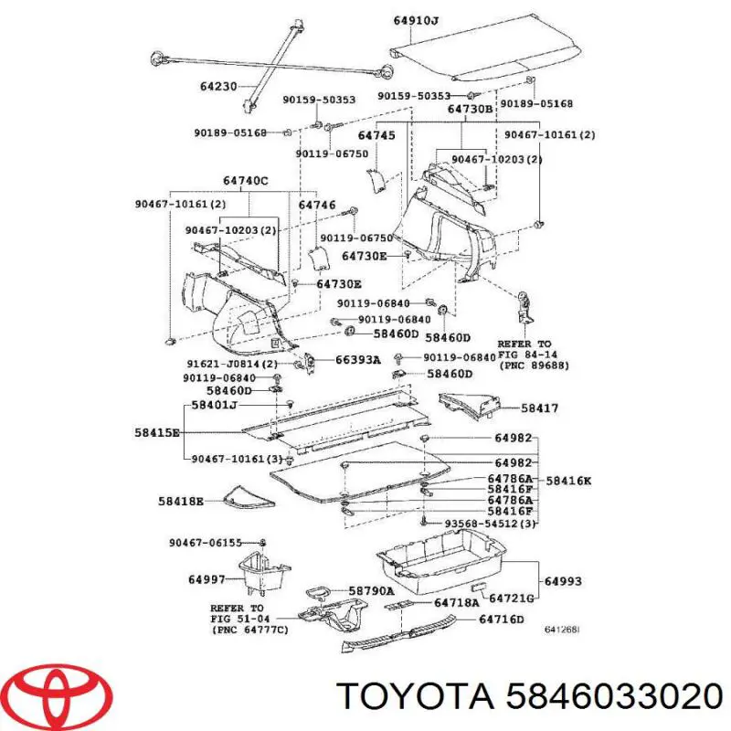 Do koszyka 5846033020 Toyota Hak mocowania ładunku
