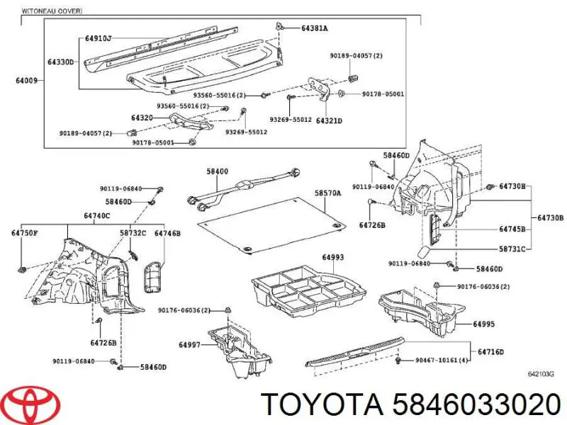 5846033020 Toyota hak mocowania ładunku