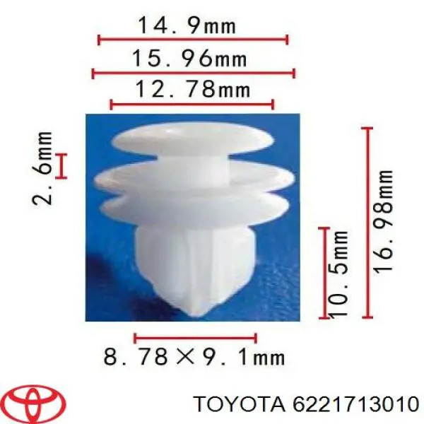 Spinka mocowania okładzin drzwi Toyota 6221713010 cena, od 3,17 USD