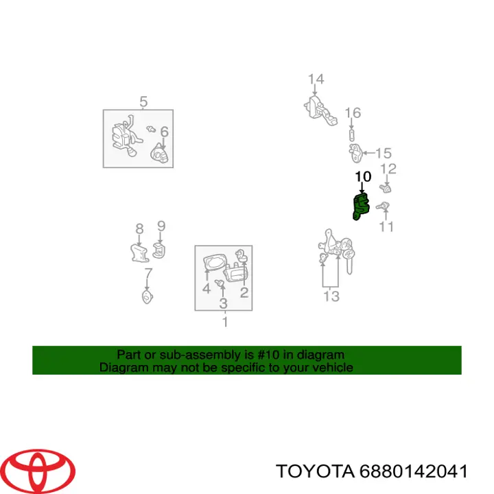 Zawias klapy bagażnika Toyota 6880142041 cena, od 50,31 USD