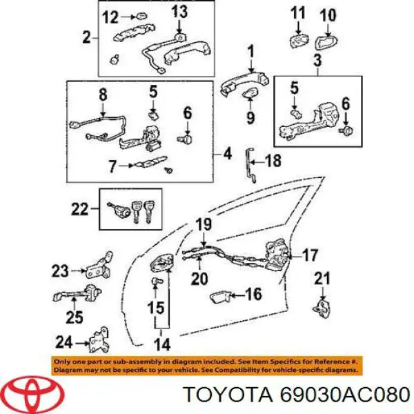 Do koszyka Zamek drzwi przednich prawych Toyota Avalon  GSX30