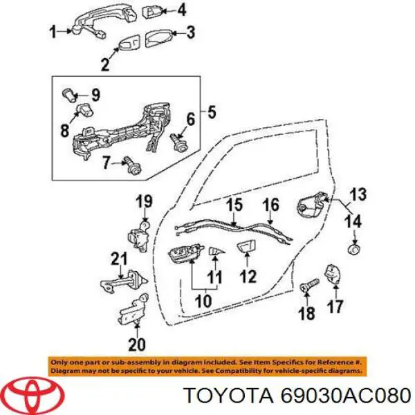 Do koszyka Zamek drzwi przednich prawych Toyota Avalon  GSX30