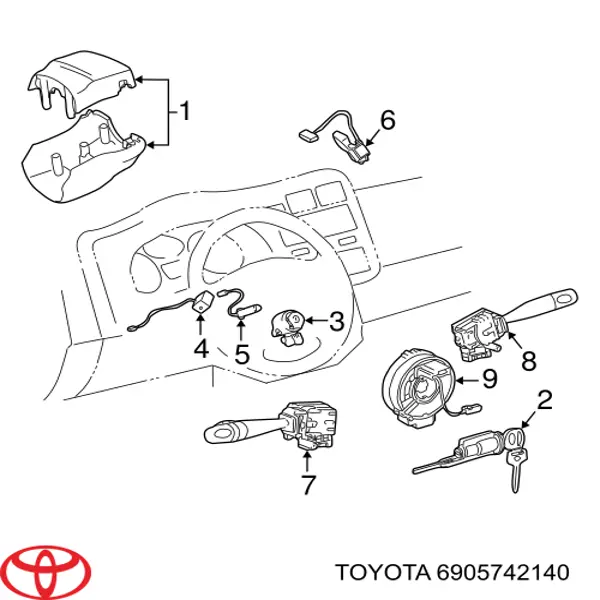 Do koszyka Wkładka stacyjki zapłonowej Toyota RAV4 II XA2