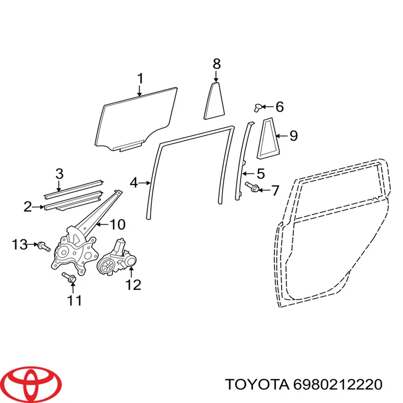 Mechanizm podnoszenia szyby drzwi przednich lewych Toyota Corolla sedana (E15) (2006 - 2014) cena, od 103,34 USD