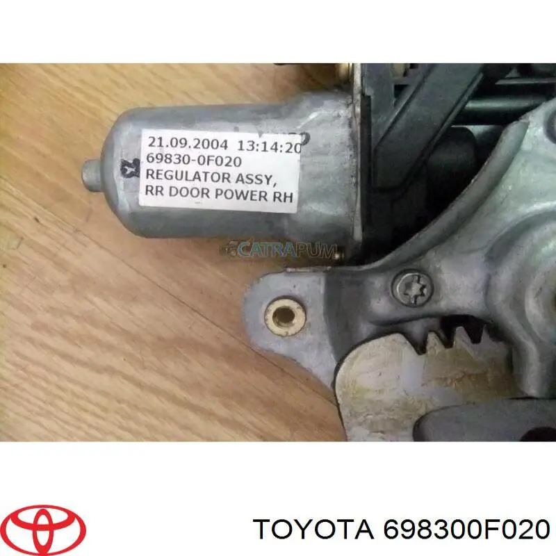 Do koszyka 698300F020 Toyota Mechanizm podnoszenia szyby drzwi tylnych prawych