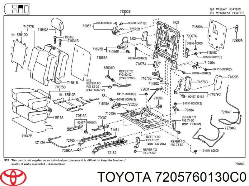  Toyota 7205760130C0 cena, od 28,77 USD