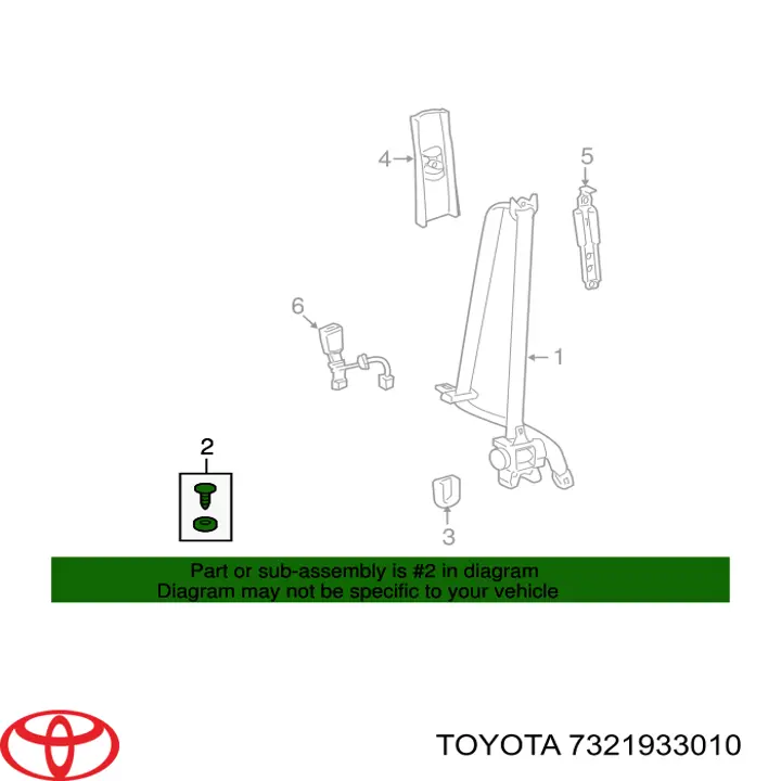 Zatrzask pasów bezpieczeństwa Toyota 7321933010 cena, od 0,91 USD