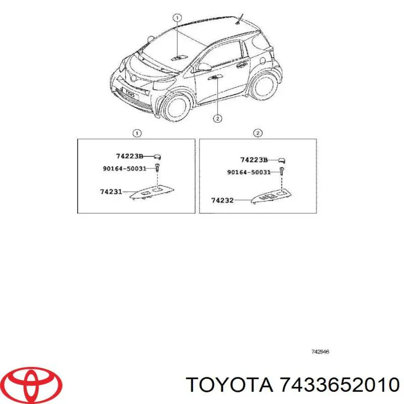 Zacisk / spinka / mocowanie osłony przeciwsłonecznej Toyota 7433652010 cena, od 1,80 USD