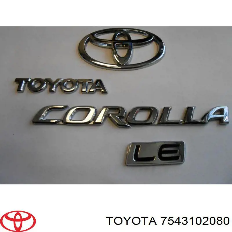 Emblemat na klapę bagaznika (znaczek firmowy) Toyota 7543102080 cena, od 43,33 USD