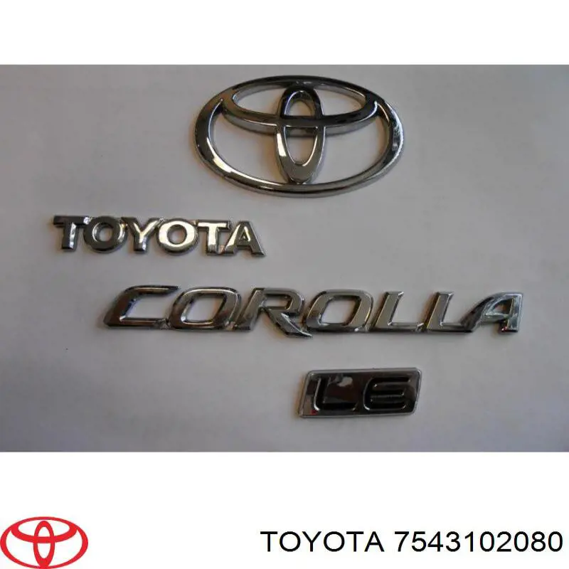 7543102080 Toyota Emblemat na klapę bagaznika (znaczek firmowy)