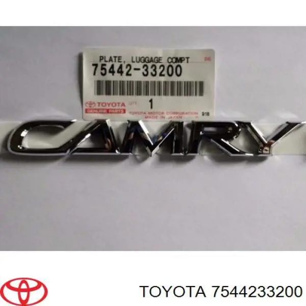 7544233200 Toyota Emblemat na klapę bagaznika (znaczek firmowy)