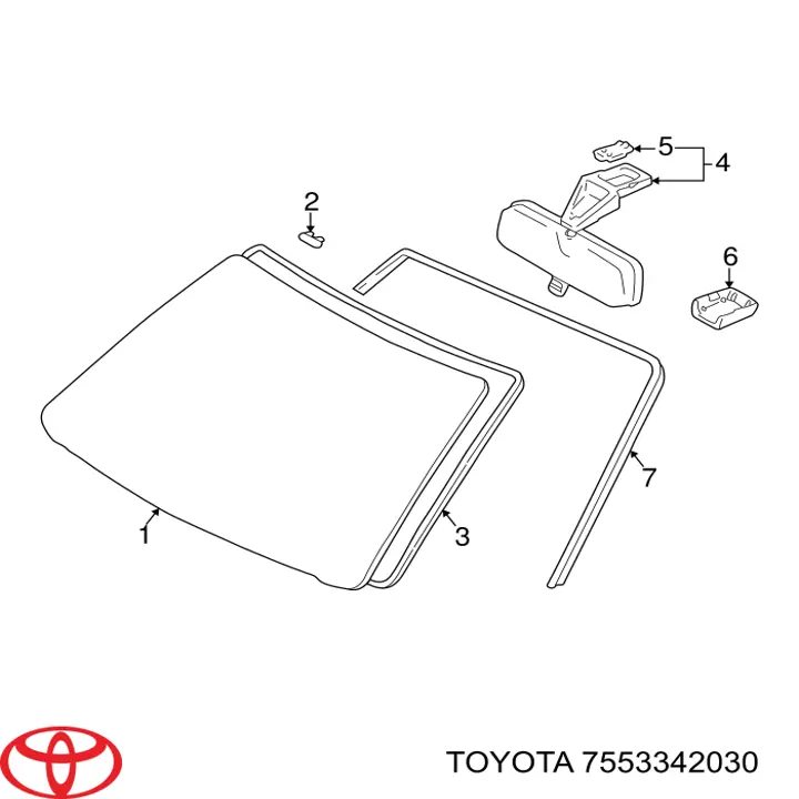 Do koszyka Uszczelka szyby przedniej Toyota RAV4 I XA