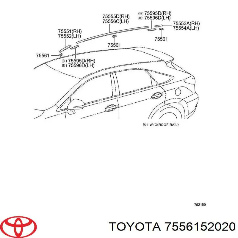 Spinka mocowania nakładek progów Toyota 7556152020 cena, od 0,94 USD