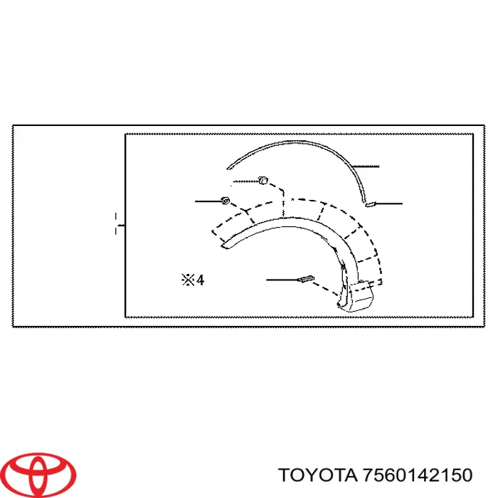 7560142150 Toyota poszerzenie (nakładka reperaturki błotnika przedniego prawy)