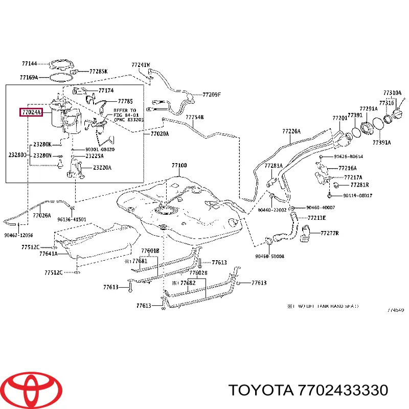 7702433330 Toyota Filtr paliwa