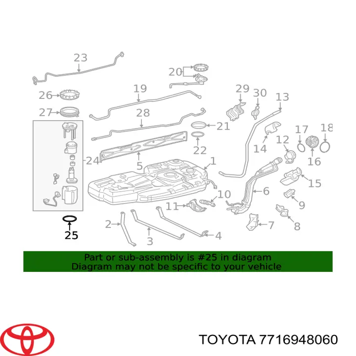 Uszczelka obudowy filtra paliwa Toyota 7716948060 cena, od 5,55 USD