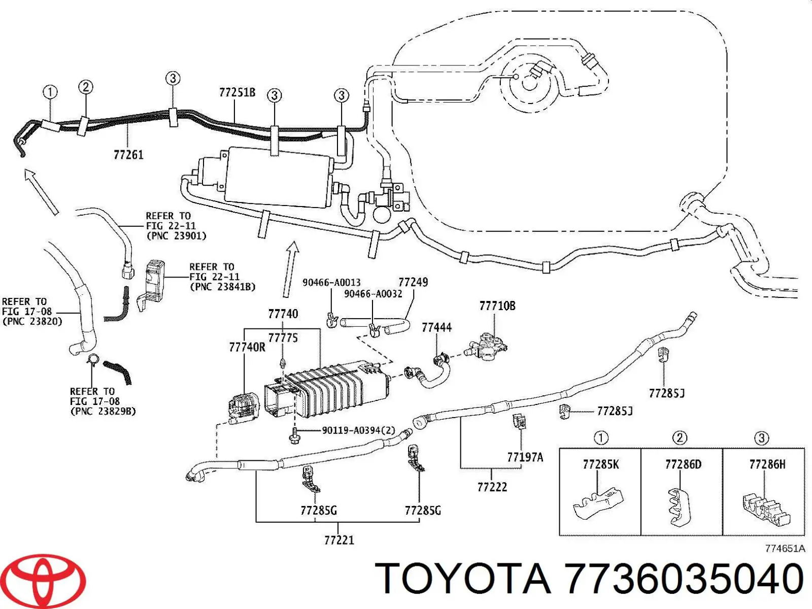 7736035040 Toyota sprężyna klapki wlewu paliwa