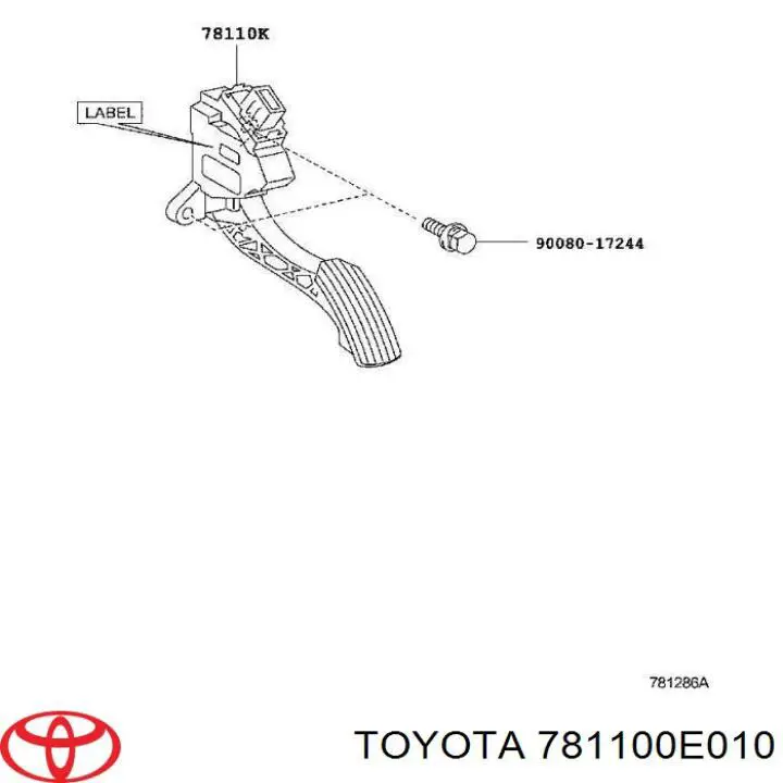 Pedał przyspieszenia (gazu) do Toyota Highlander III U5