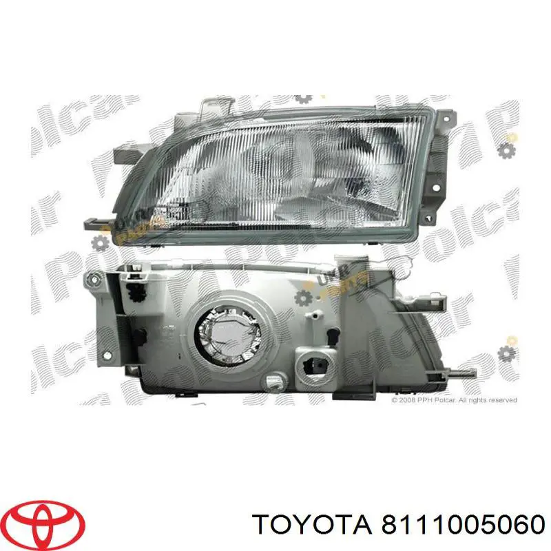 Reflektor prawy 8111005060 Toyota