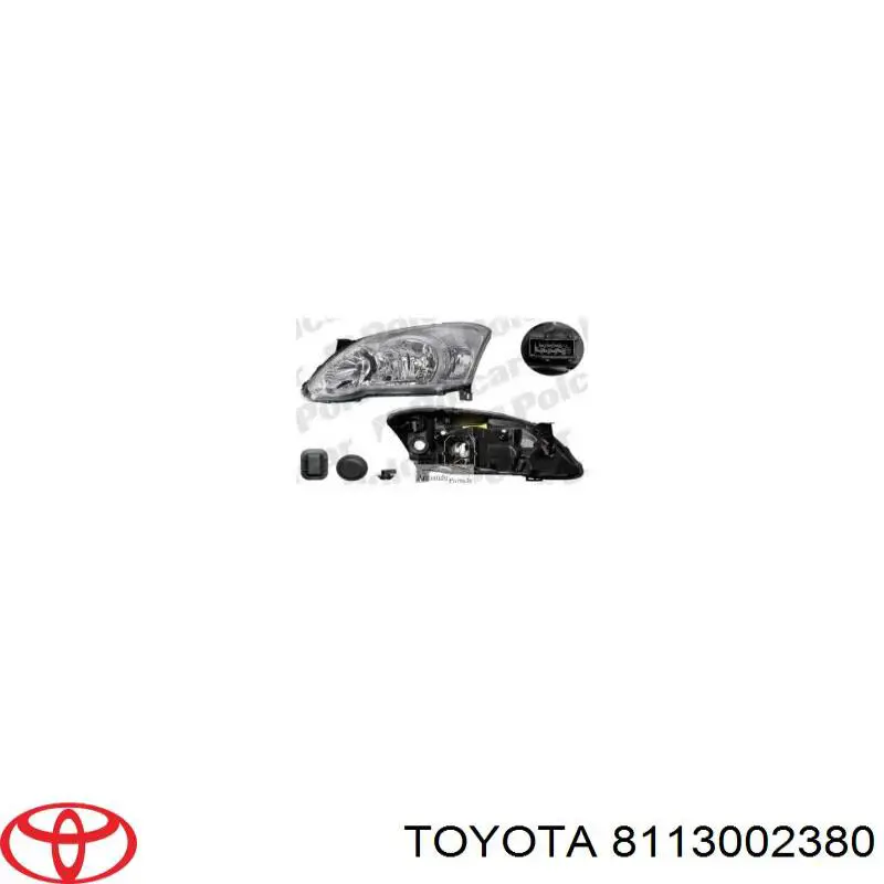 Reflektor prawy Toyota 8113002380 cena, od 118,85 USD