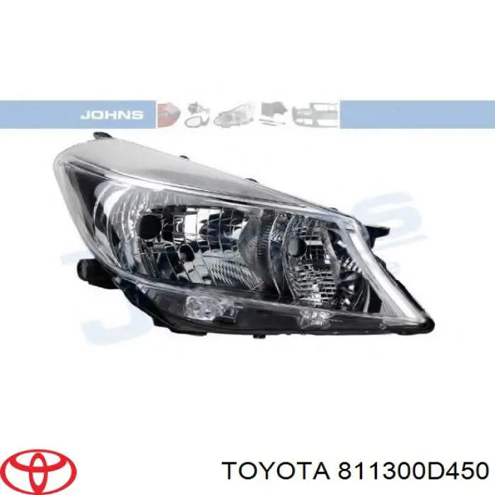 Do koszyka 811300D450 Toyota Reflektor prawy