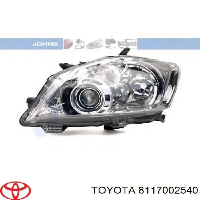 Reflektor lewy Toyota 8117002540 cena, od 229,43 USD
