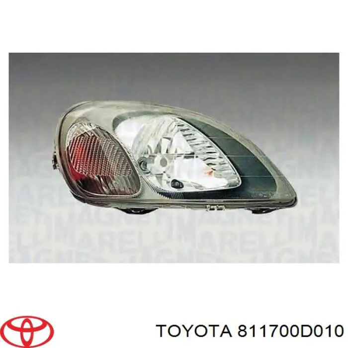 Do koszyka 811700D021 Toyota Reflektor lewy