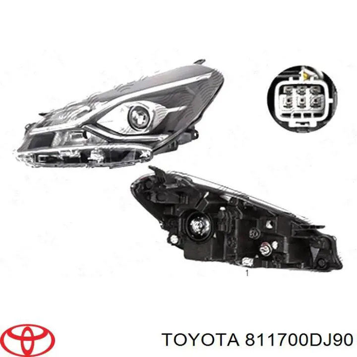811700DJ90 Toyota Reflektor lewy