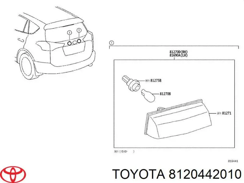 Lampa oświetlenia tylnej tablicy rejestracyjnej Toyota RAV4 4 (A4)