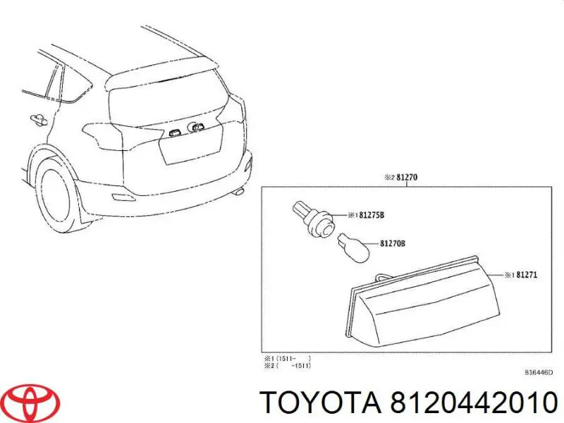 Lampa oświetlenia tylnej tablicy rejestracyjnej Toyota RAV4 IV SUV (A4) (2012 - 2019) cena, od 63,30 USD