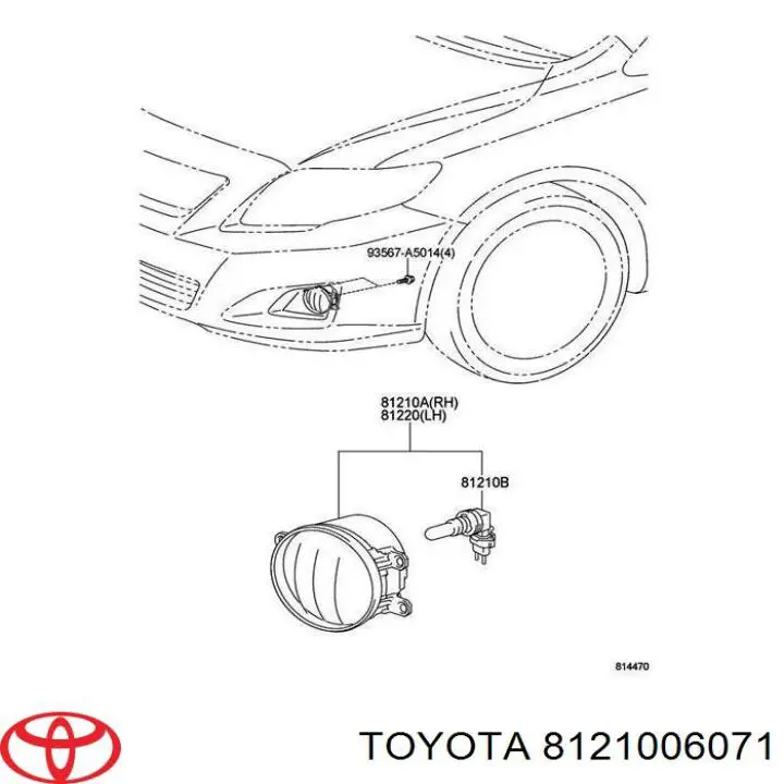 8121006071 Toyota lampa przeciwmgielna prawa