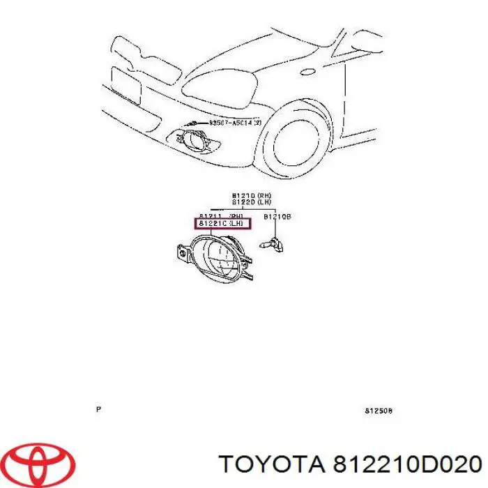 Do koszyka 812200D020 Toyota Lampa przeciwmgielna lewa