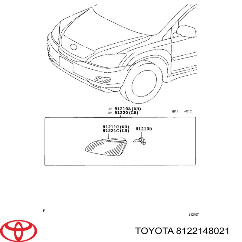 Do koszyka 8122148021 Toyota Lampa przeciwmgielna lewa