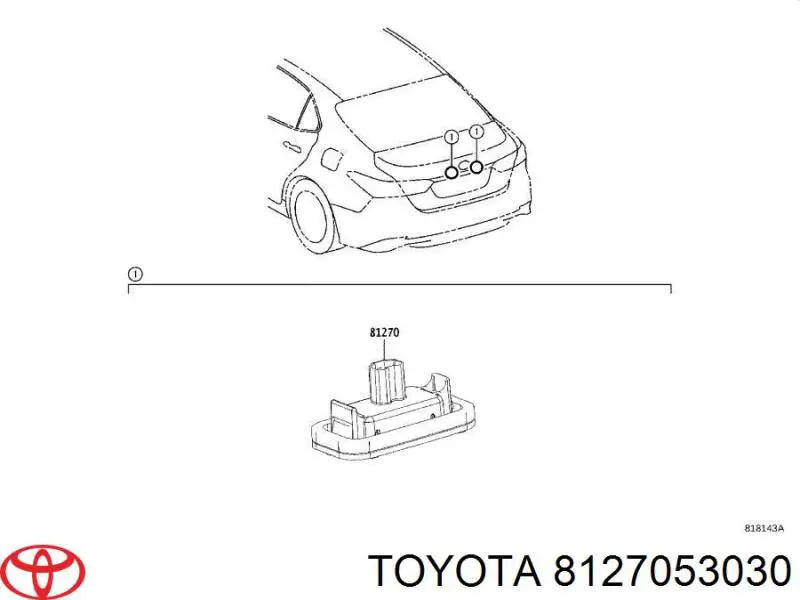 Lampa oświetlenia tylnej tablicy rejestracyjnej Toyota Camry sedana (V70) (2017 - 2024) cena, od 56,45 USD