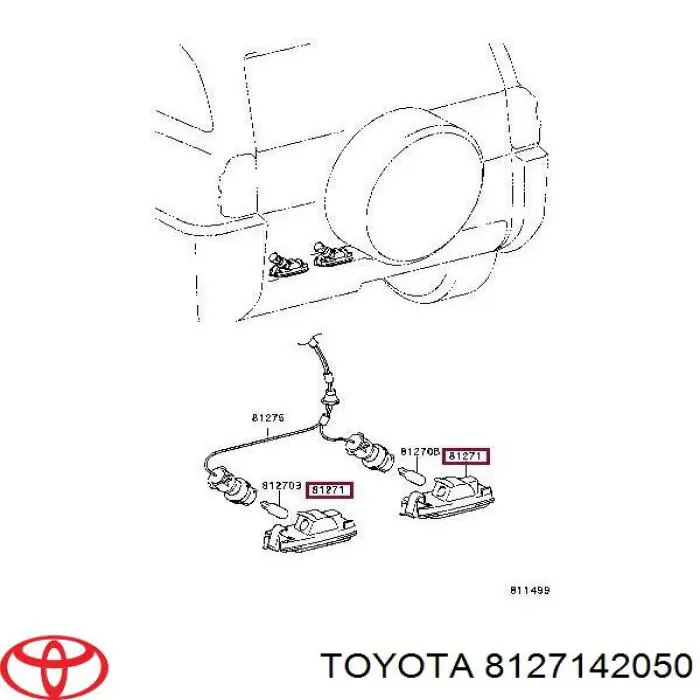 Obudowa lampki odświetlenia tablicy rejestracyjnej Toyota 8127142050 cena, od 6,72 USD