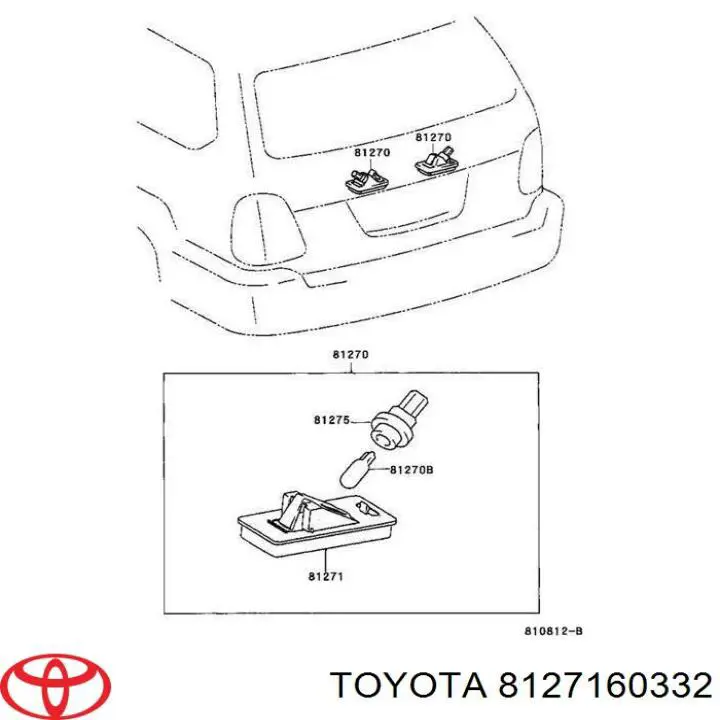Lampa oświetlenia tylnej tablicy rejestracyjnej Toyota 8127160332 cena, od 20,80 USD