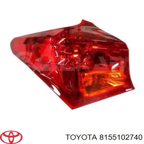 Lampa zespolona tylna prawa zewnętrzna Toyota 8155102740 cena, od 136,21 USD