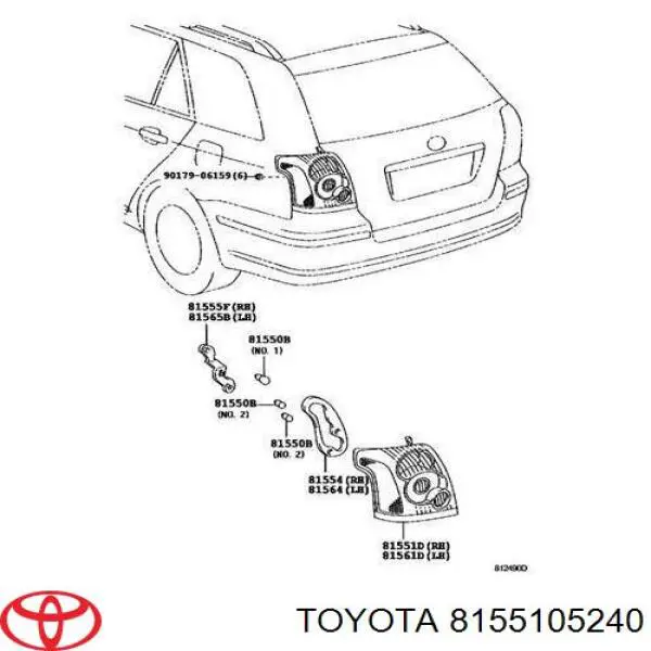 Lampa zespolona tylna prawa do Toyota Avensis II T25