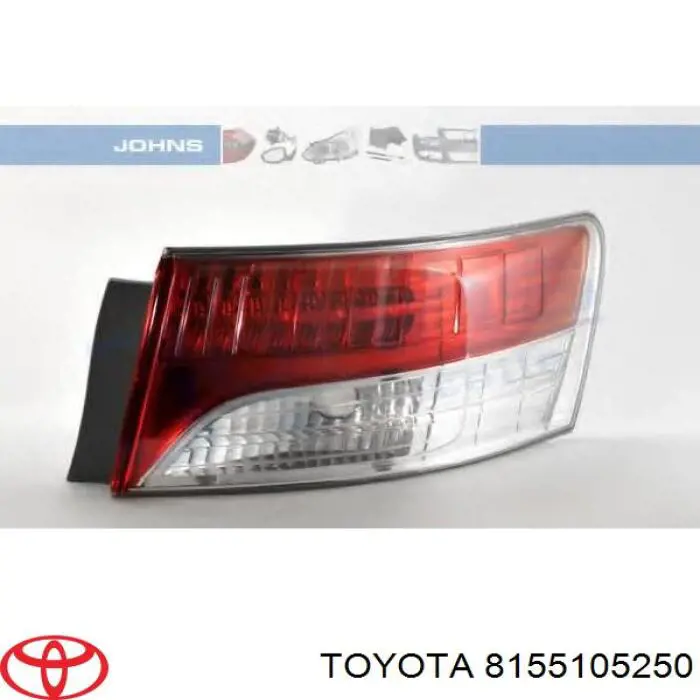 Lampa zespolona tylna prawa zewnętrzna Toyota 8155105250 cena, od 144,15 USD