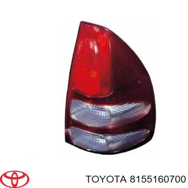 Lampa zespolona tylna prawa Toyota 8155160700 cena, od 122,58 USD
