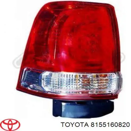 Lampa zespolona tylna prawa zewnętrzna Toyota 8155160820 cena, od 188,48 USD