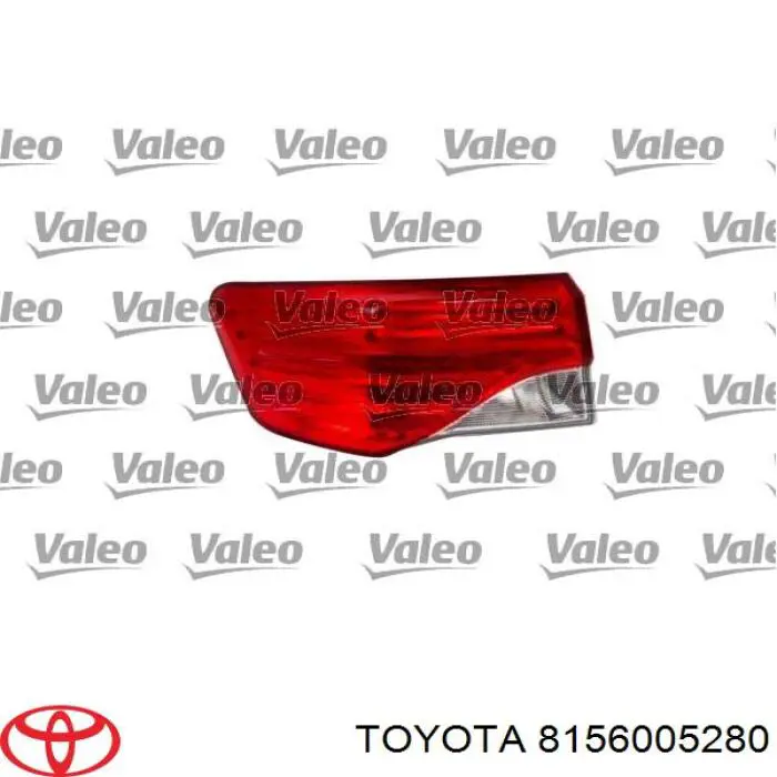 Lampa zespolona tylna lewa zewnętrzna Toyota 8156005280 cena, od 233,95 USD