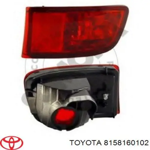 8158160102 Toyota Przednia lampa przeciwmgielna tylna prawa