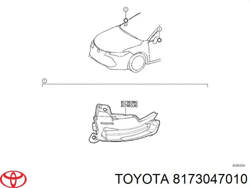 Kierunkowskaz lusterka prawy Toyota Prius (ZVW5)