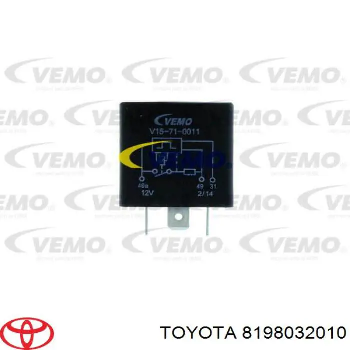 Przekaźnik kierunkowskazów Toyota 8198032010 cena, od 97,48 USD